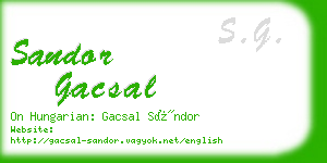 sandor gacsal business card